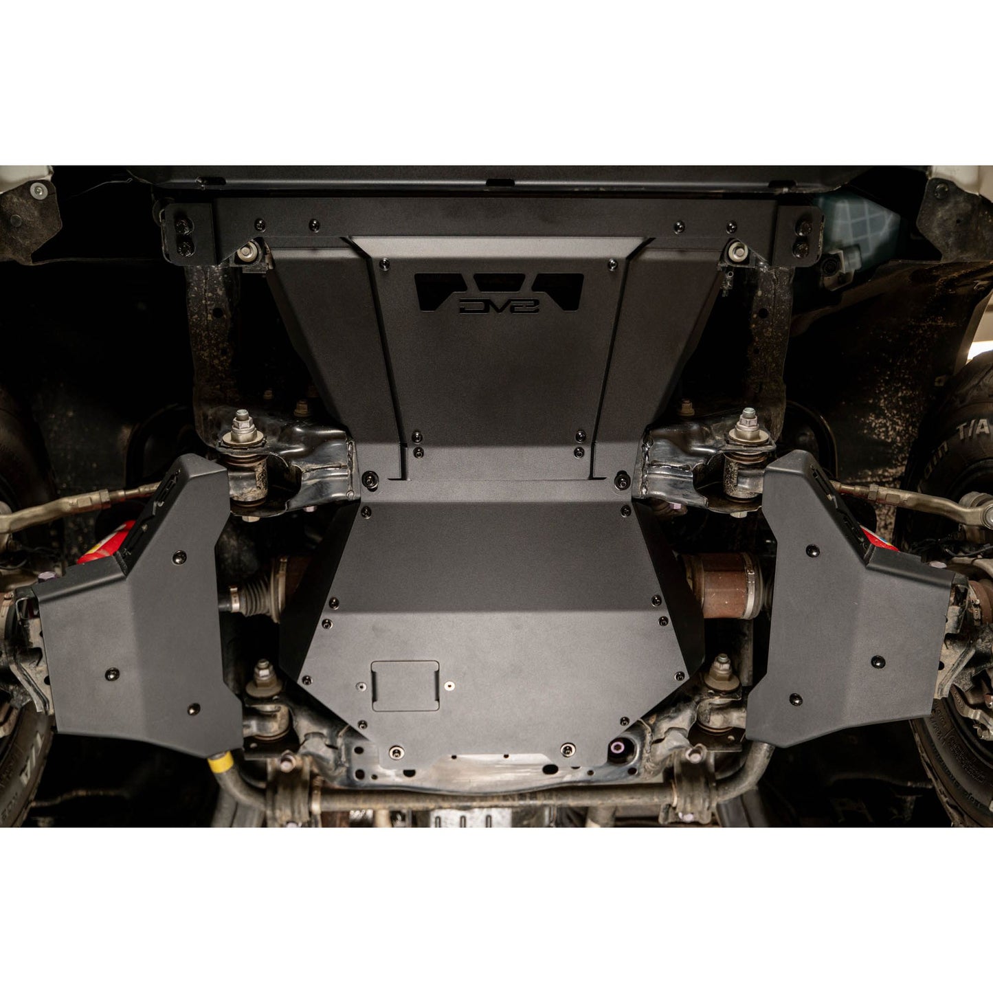 DV8 OFF-ROAD | 2024 2025 Toyota Tacoma, Land Cruiser Rear Belly Skid Plate  | SPTT1-09
