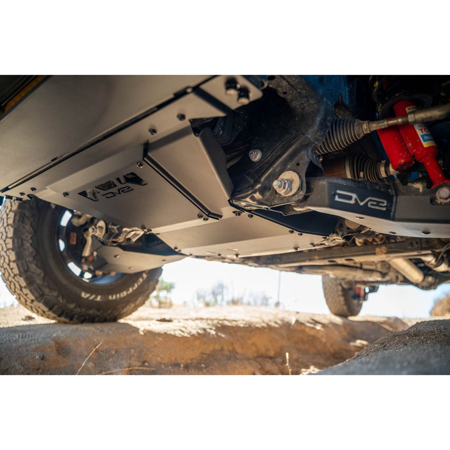 DV8 OFF-ROAD | 2024 2025 Toyota Tacoma, Land Cruiser Rear Belly Skid Plate  | SPTT1-09