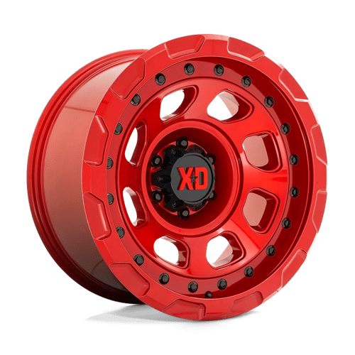 XD XD861 STORM Candy Red wheel showcasing rugged design for trucks and off-road vehicles.