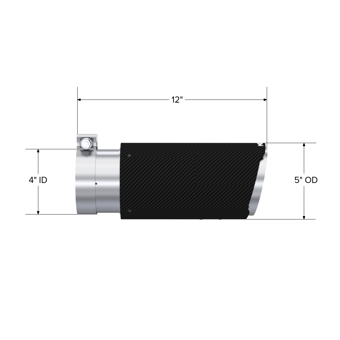 MBRP | Universal Carbon Fiber Tip, 4-Inch ID 5-Inch OD Angle Cut Dual  | T5051CF