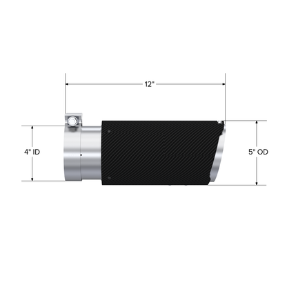 MBRP | Universal Carbon Fiber Tip, 4-Inch ID 5-Inch OD Angle Cut Dual  | T5051CF