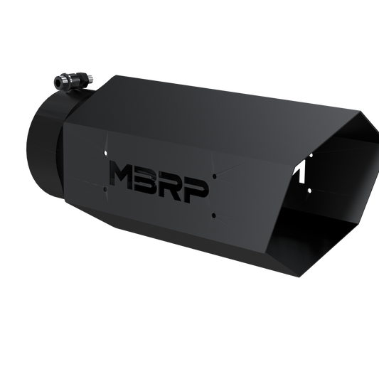 MBRP | Universal 4 Inch Hexagon Shaped 16 Inch Assembled  Armor BLK Exhaust Tip  | T5167BLK