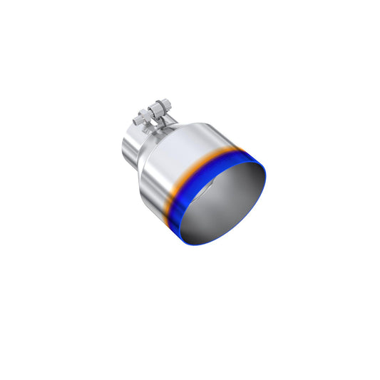 MBRP | Burnt End Tip 3 inch ID 5 Inch OD Out 6.5 Inch Length Angle Cut Single Wall Universal Tail Pipe Tip T304 Stainless Steel  | T5184BE