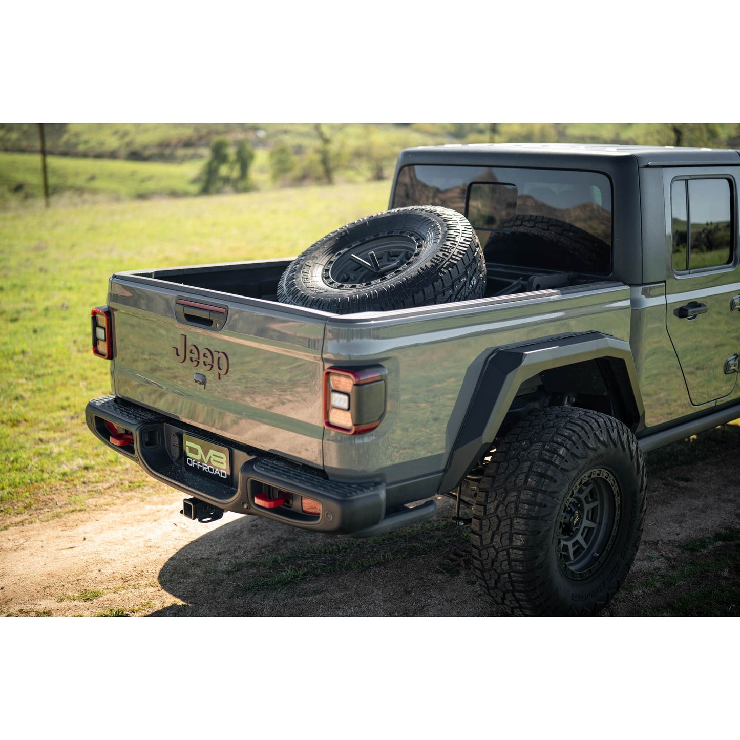 DV8 OFF-ROAD | 2020 2025 Jeep Gladiator JT Adjustable In Bed Tire Carrier  | TCGL-03