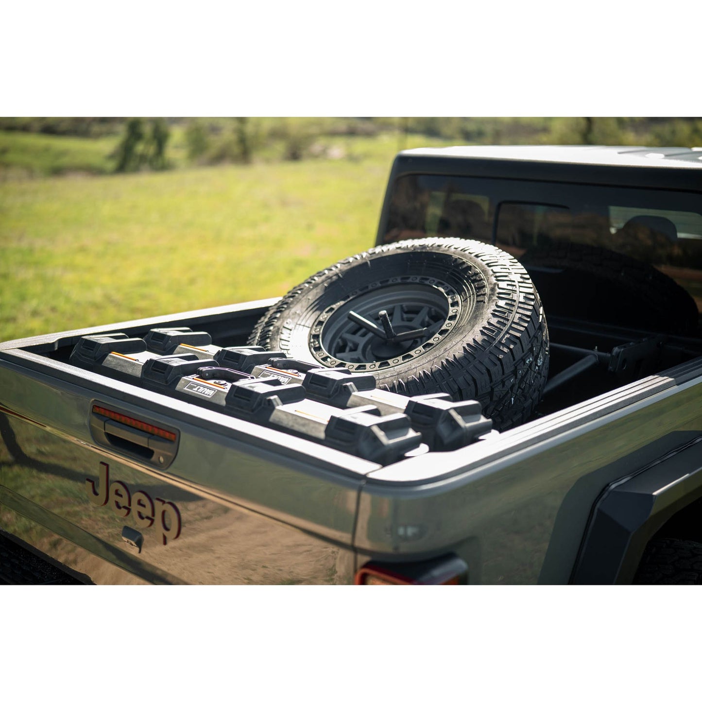 DV8 OFF-ROAD | 2020 2025 Jeep Gladiator JT Adjustable In Bed Tire Carrier  | TCGL-03