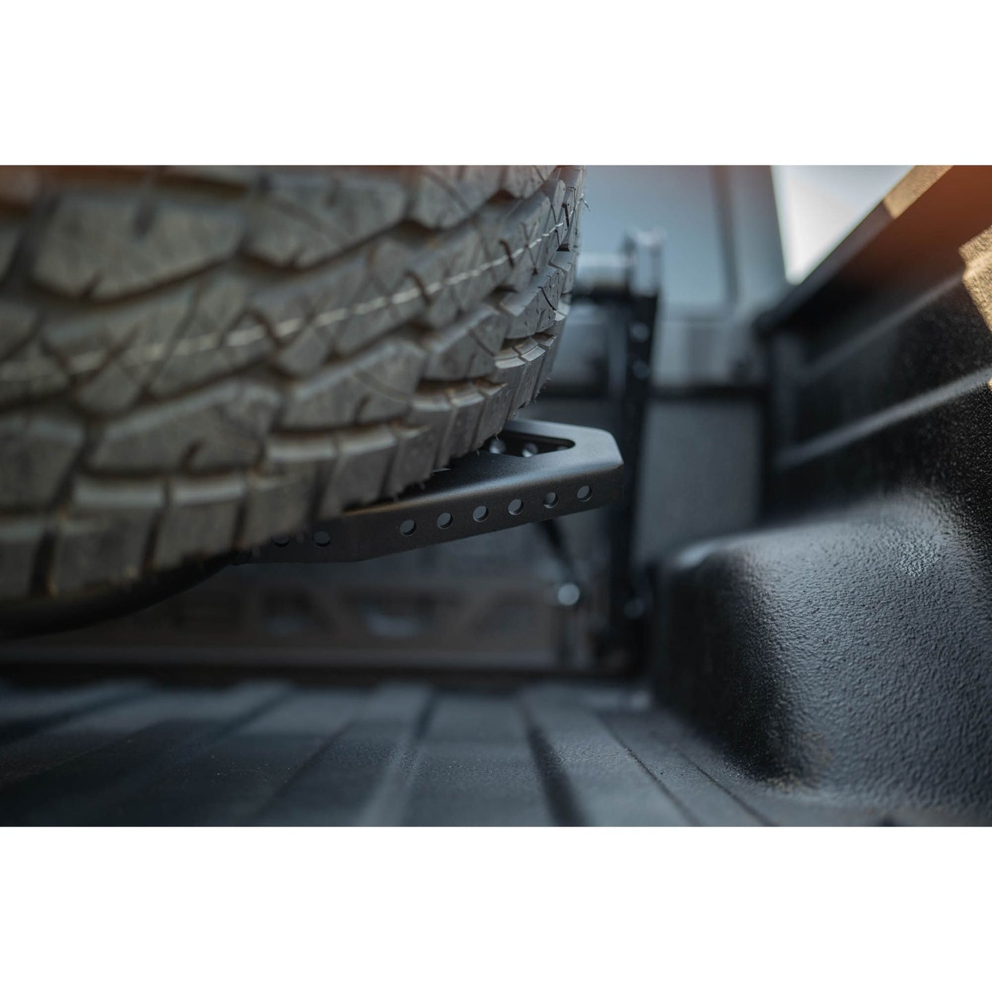 DV8 OFF-ROAD | 2020 2025 Jeep Gladiator JT Adjustable In Bed Tire Carrier  | TCGL-03