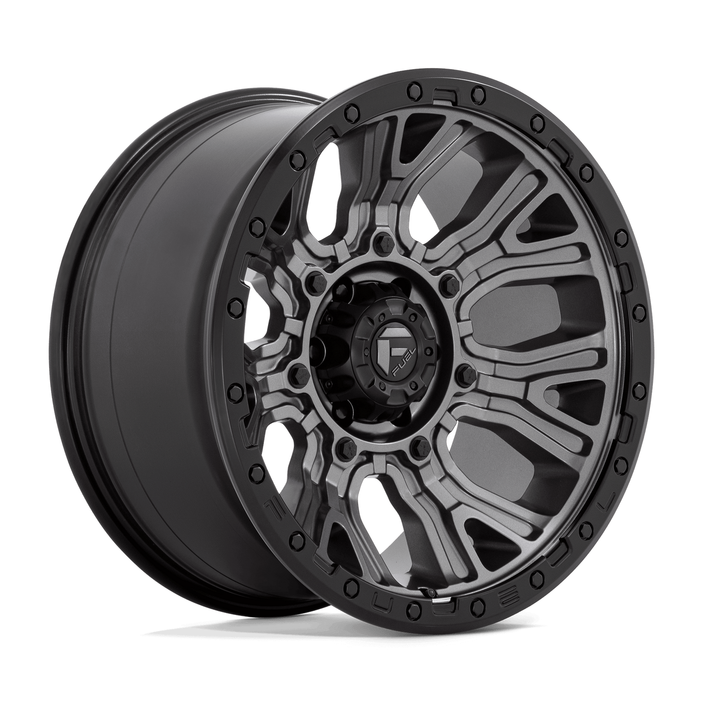 FUEL D825 TRACTION Matte Gunmetal W/ Black Ring