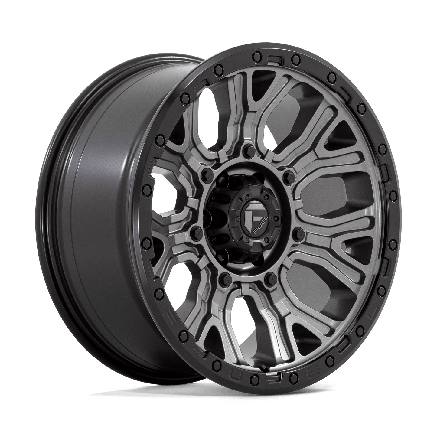 FUEL D825 TRACTION Matte Gunmetal W/ Black Ring