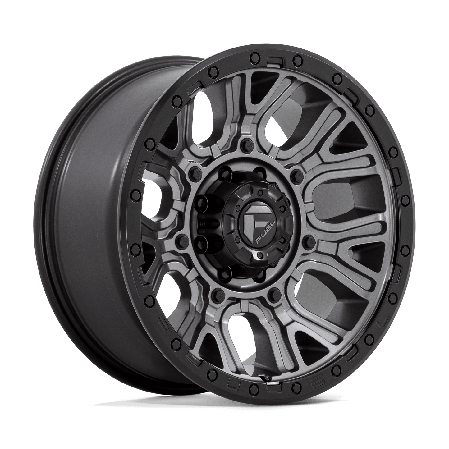FUEL D825 TRACTION Matte Gunmetal W/ Black Ring