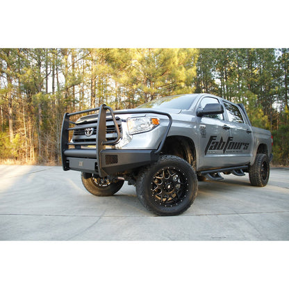 Fab Fours Elite Front Bumper 2 Stage Black Powder Coated w/Full Grill Guard Incl. Light Cut-Outs l TT07-R1860-1