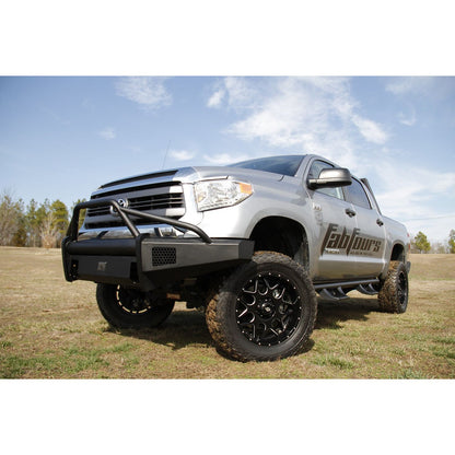 Fab Fours Elite Front Bumper 2 Stage Black Powder Coated w/Pre-Runner Grill Guard And Tow Hooks l TT14-R2862-1