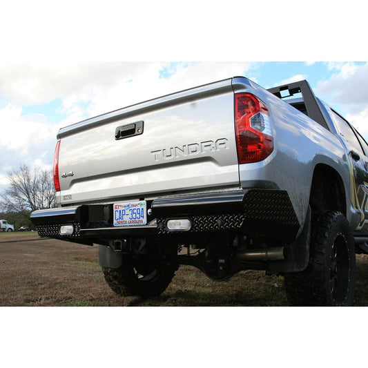 Fab Fours Black Steel Ranch Rear Bumper 2 Stage Black Powder Coated l TT14-T2850-1