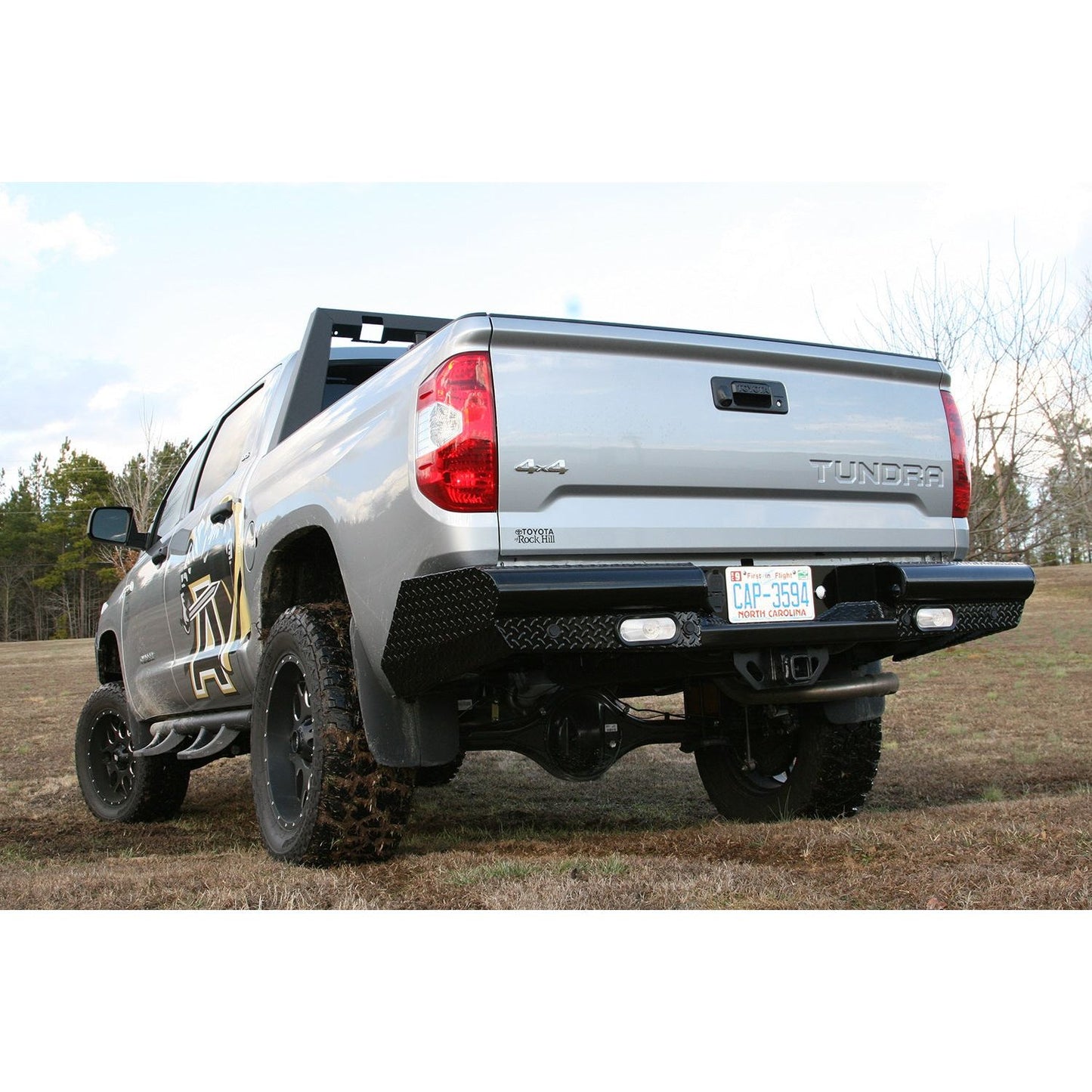 Fab Fours Black Steel Ranch Rear Bumper 2 Stage Black Powder Coated l TT14-T2850-1