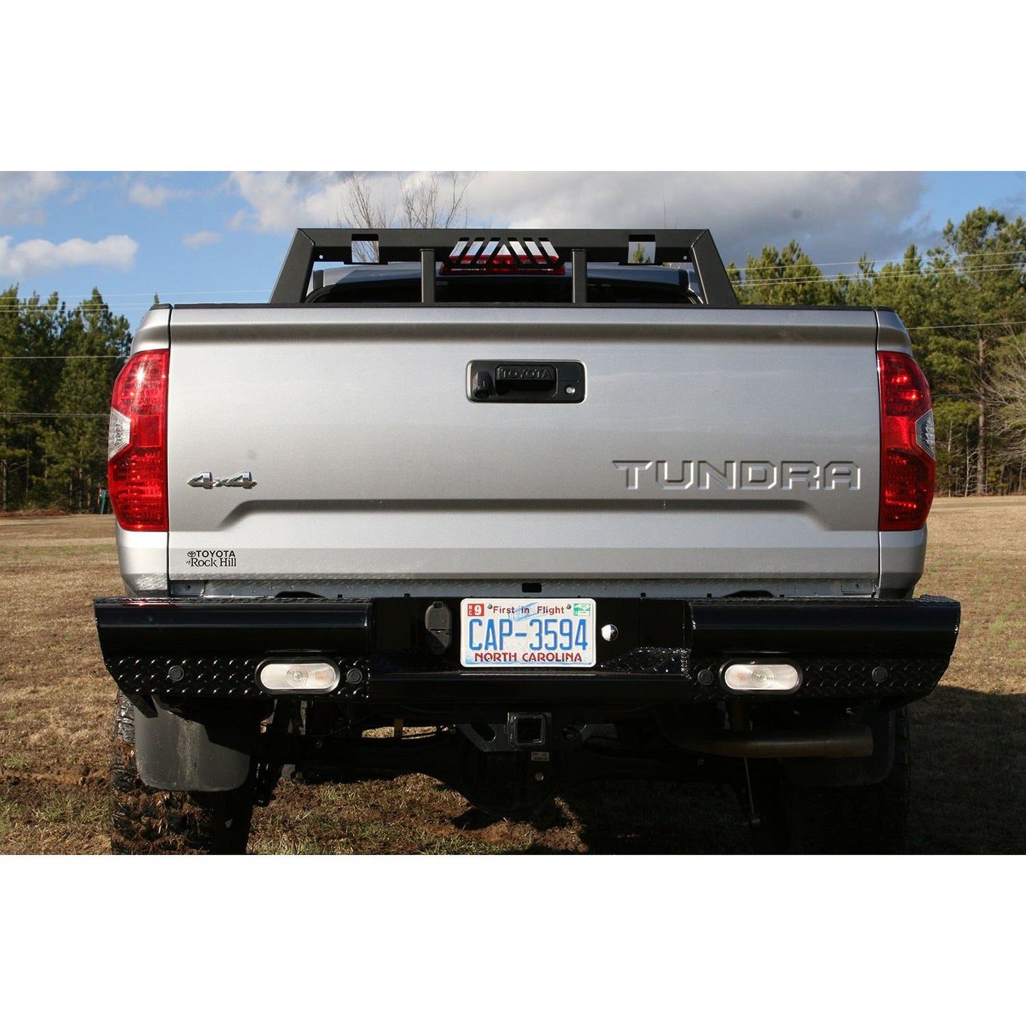 Fab Fours Black Steel Ranch Rear Bumper 2 Stage Black Powder Coated l TT14-T2850-1