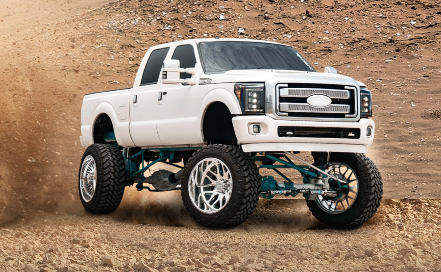a truck driving off road