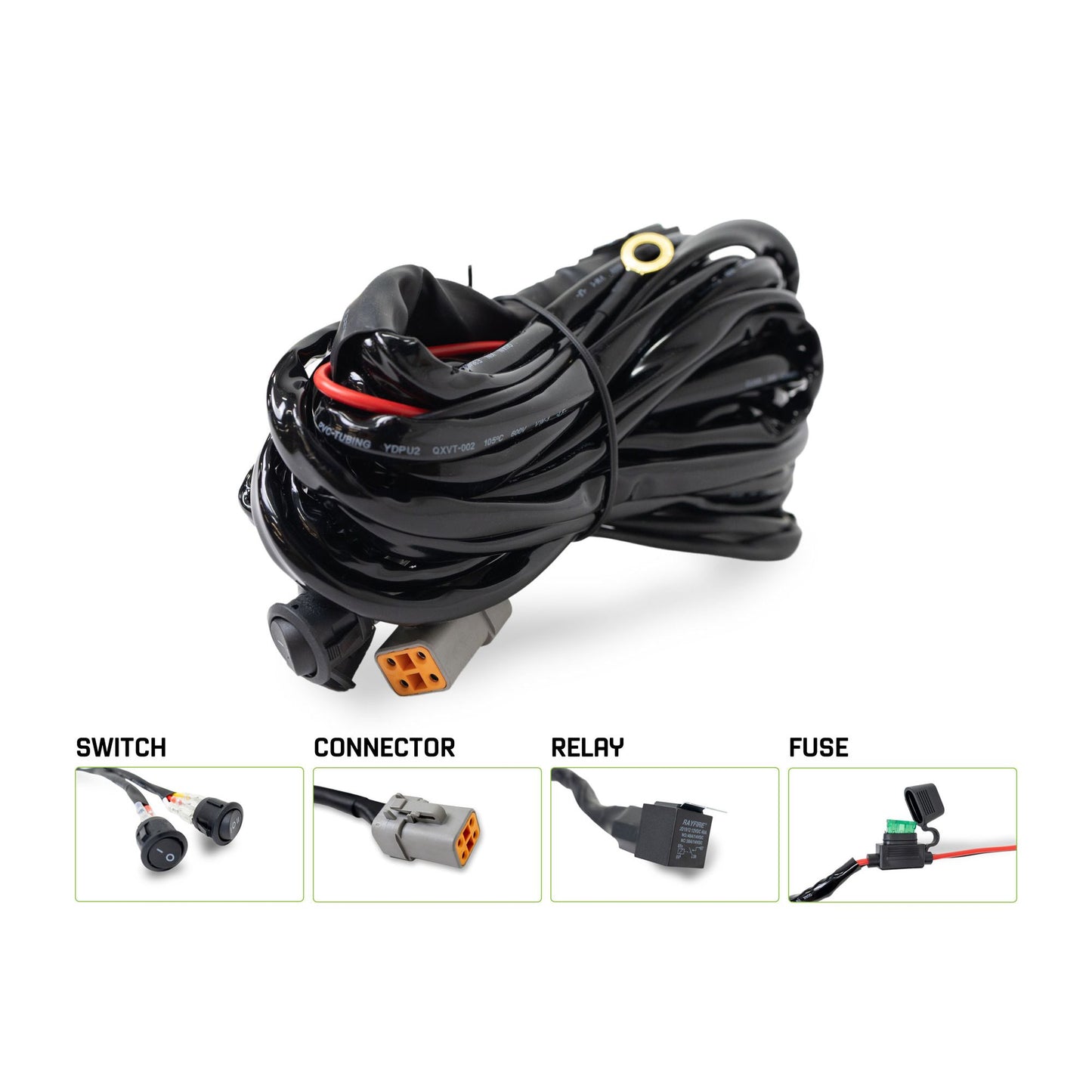 DV8 OFF-ROAD | 40 AMP DTP 4 Inch Pin Halo Light Harness  | UNWH-05