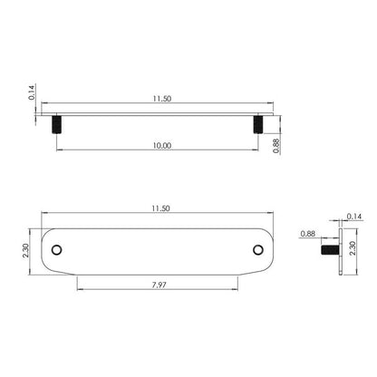 DV8 OFF-ROAD | Winch Fairlead Cover Plate | FBBO-01 dimensions diagram with measurements in inches.