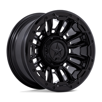 XD XD870 BOMBER Matte Black W/ G-Blk Ring off-road wheel featuring robust design and removable rock ring.