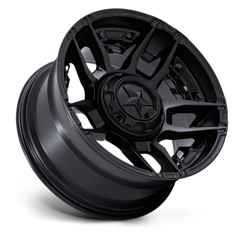 XD XD871 SLASH Matte Black wheel showcasing a bold split five-spoke design for off-road vehicles.