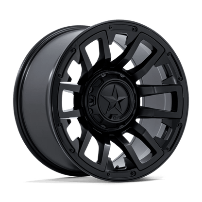 XD XD872 COLOSSUS Matte Black wheel showcasing a bold split 6-spoke design and deep concave profile for off-road performance.