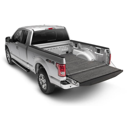 BedRug XLT Bedmat For Spray-In Or No 07-18 Silverado/Sierra 8' Bed Mat w/ Tailgate Mat w/o Cargo Channel - Charcoal (XLTBMC07LBS) installed