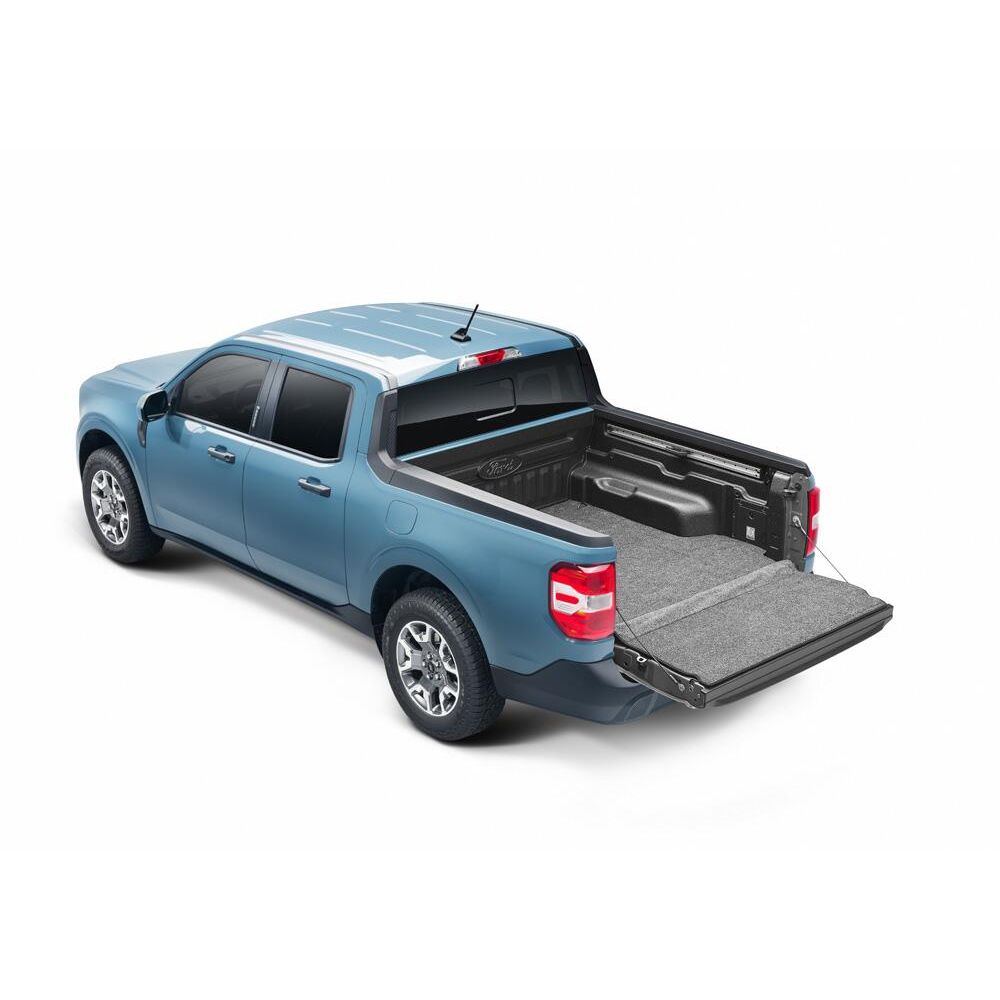 BedRug XLT Mat Spray In 22-25 Ford Maverick Bed Liner w/ Tailgate Mat - Charcoal (XLTBMM22SBS) installed in a truck bed.