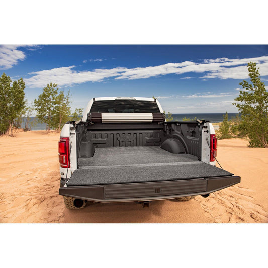 BedRug XLT Bedmat For Spray-In Or No 24-26 Toyota Tacoma 5' Bed Mat w/ Tailgate Mat - Charcoal (XLTBMY24DCS) installed in truck bed