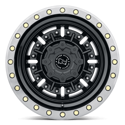 Black Rhino ABRAMS Gloss Gun Black Mach Dark Tint wheel with rugged design and deep lip