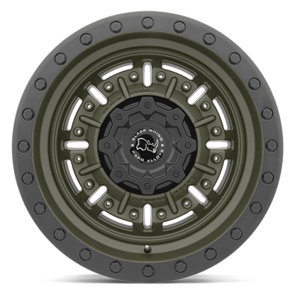 Black Rhino ABRAMS Olive Drab Green wheel with rugged design and aggressive deep lip detail.