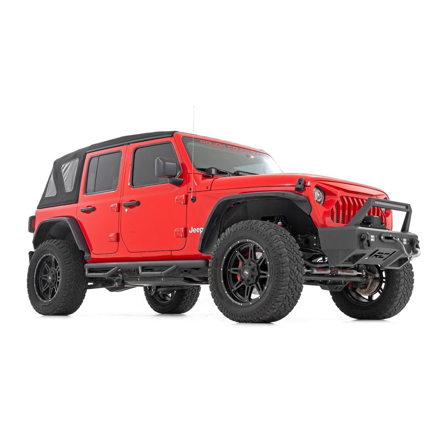ROUGH COUNTRY Nerf Steps | Wheel to Wheel | 4 Door | Jeep Wrangler Unlimited 4WD (18-25) | RCJ1866B