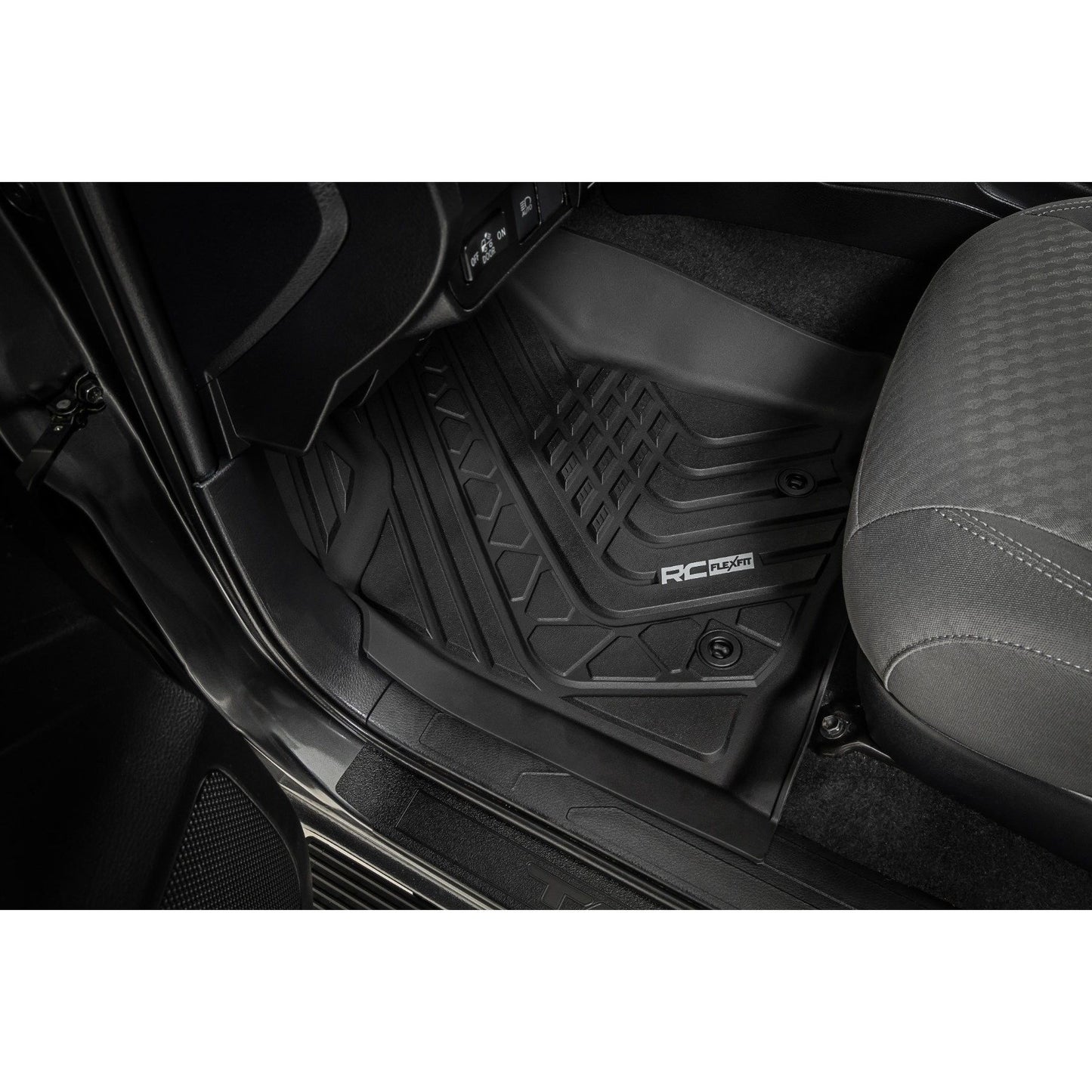 ROUGH COUNTRY Flex-Fit Floor Mats | Front and Rear | Toyota Tacoma 2WD/4WD (2016-2023) | FF-71216