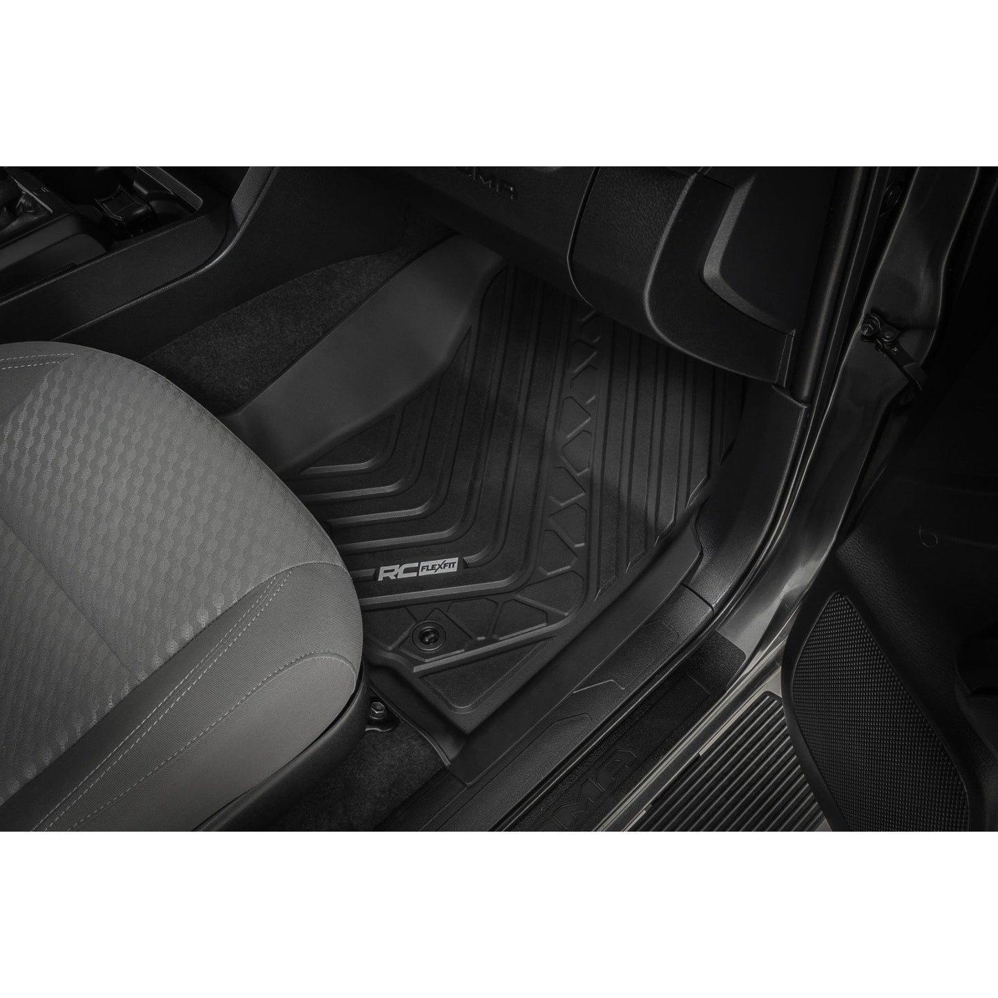 ROUGH COUNTRY Flex-Fit Floor Mats | Front and Rear | Toyota Tacoma 2WD/4WD (2016-2023) | FF-71216