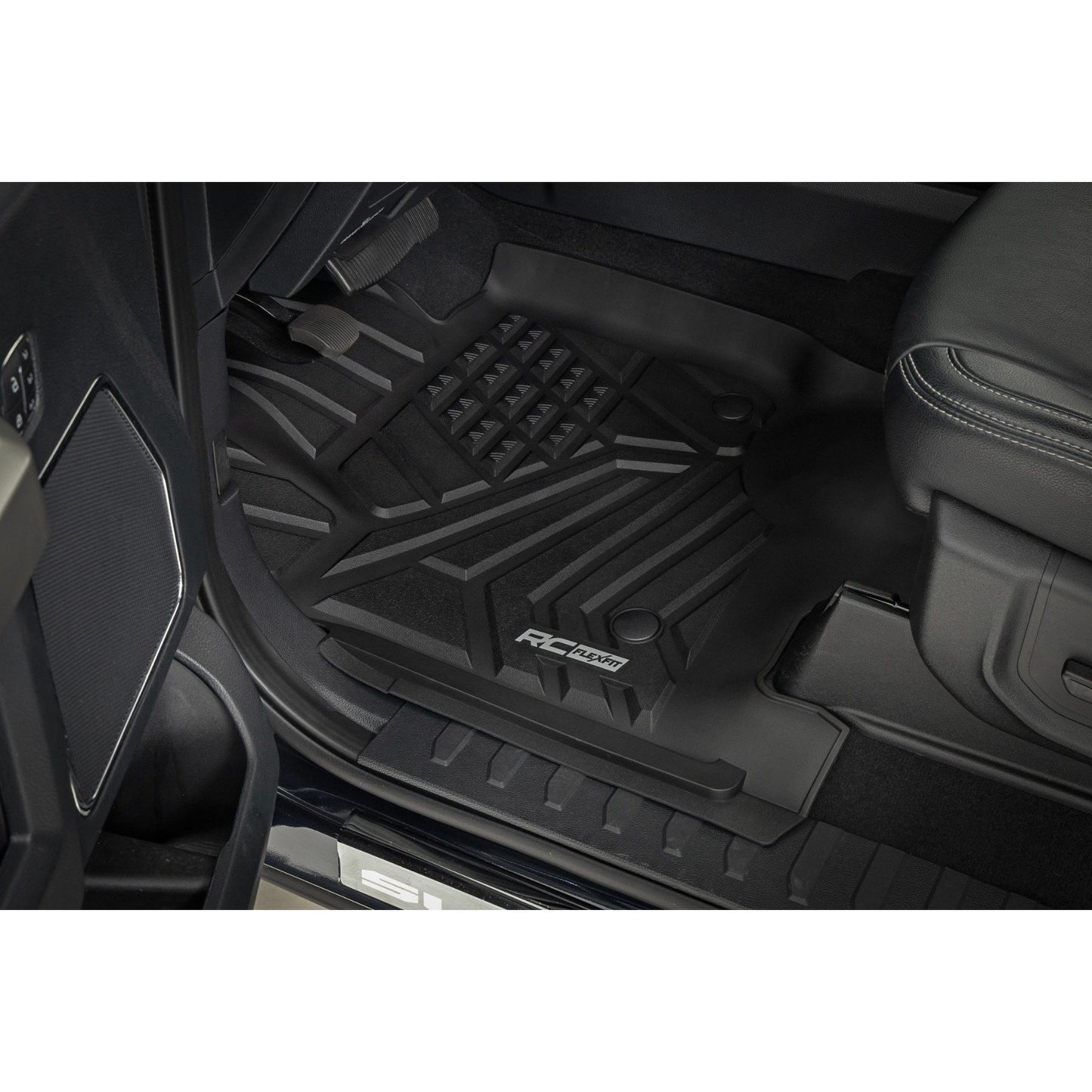 ROUGH COUNTRY Flex-Fit Floor Mats | Front and Rear | Ford F-250/F-350 Super Duty (17-26) | FF-51712