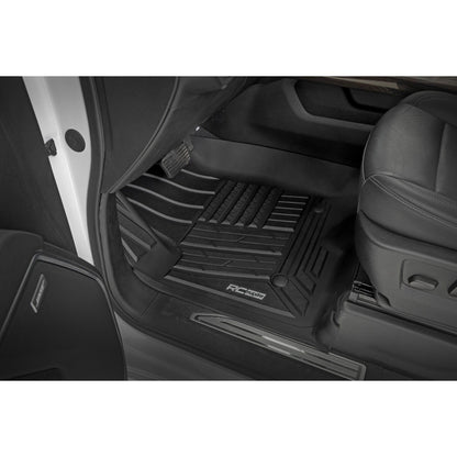 ROUGH COUNTRY Flex-Fit Floor Mats | FR & RR | FR Bucket | Crew | Chevy/GMC 1500/2500HD/3500HD (19-26 & Classic) | FF-21612