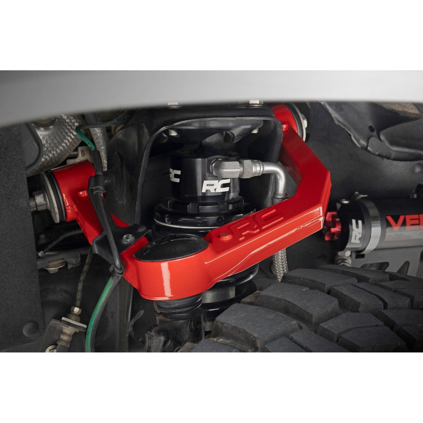 ROUGH COUNTRY Red Forged Upper Control Arms | 3.5" Of Lift | Toyota 4Runner (10-24)/Tacoma (05-23)  | 74201ARED