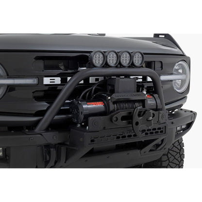 ROUGH COUNTRY Safari Bar | 3.5" Round LED (Pair) | Black | Amber DRL | OE Modular Steel | Ford Bronco (21-25) | 51111