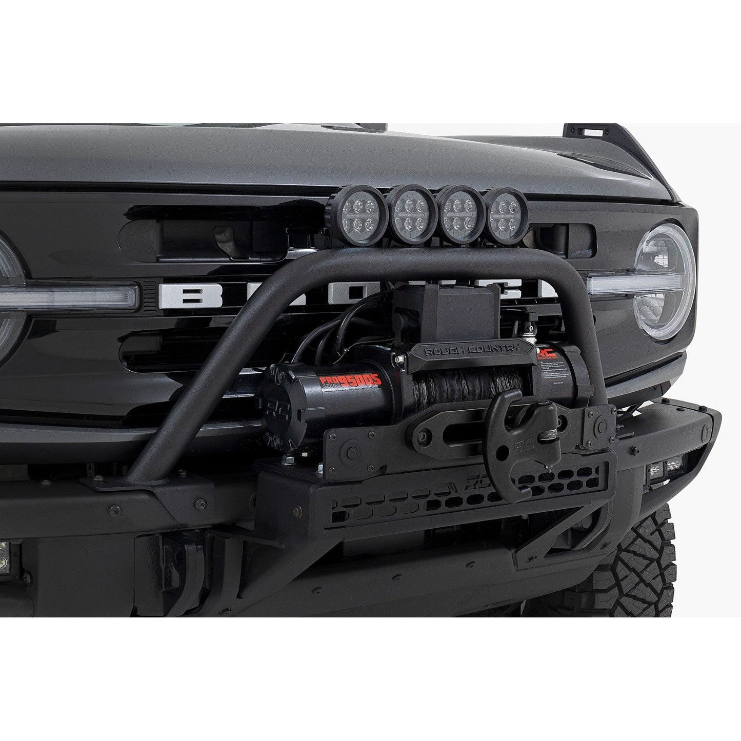 ROUGH COUNTRY Safari Bar | 6.5 Inch Round LED | OE Modular Steel | Ford Bronco 4WD (21-25) | 51113