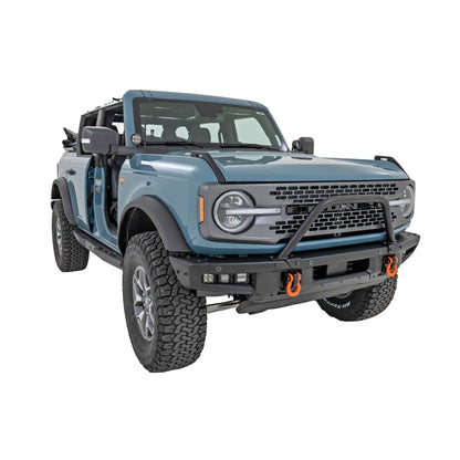 ROUGH COUNTRY Safari Bar | 3.5" Round LED (Pair) | Black | Amber DRL | OE Modular Steel | Ford Bronco (21-25) | 51111