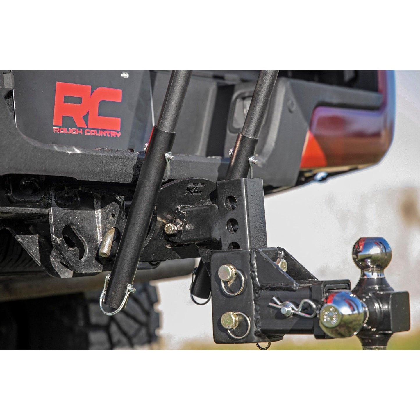 ROUGH COUNTRY Flag Pole Holder | Dual | 2 Inch Hitch | w/ Flag Poles | 117504