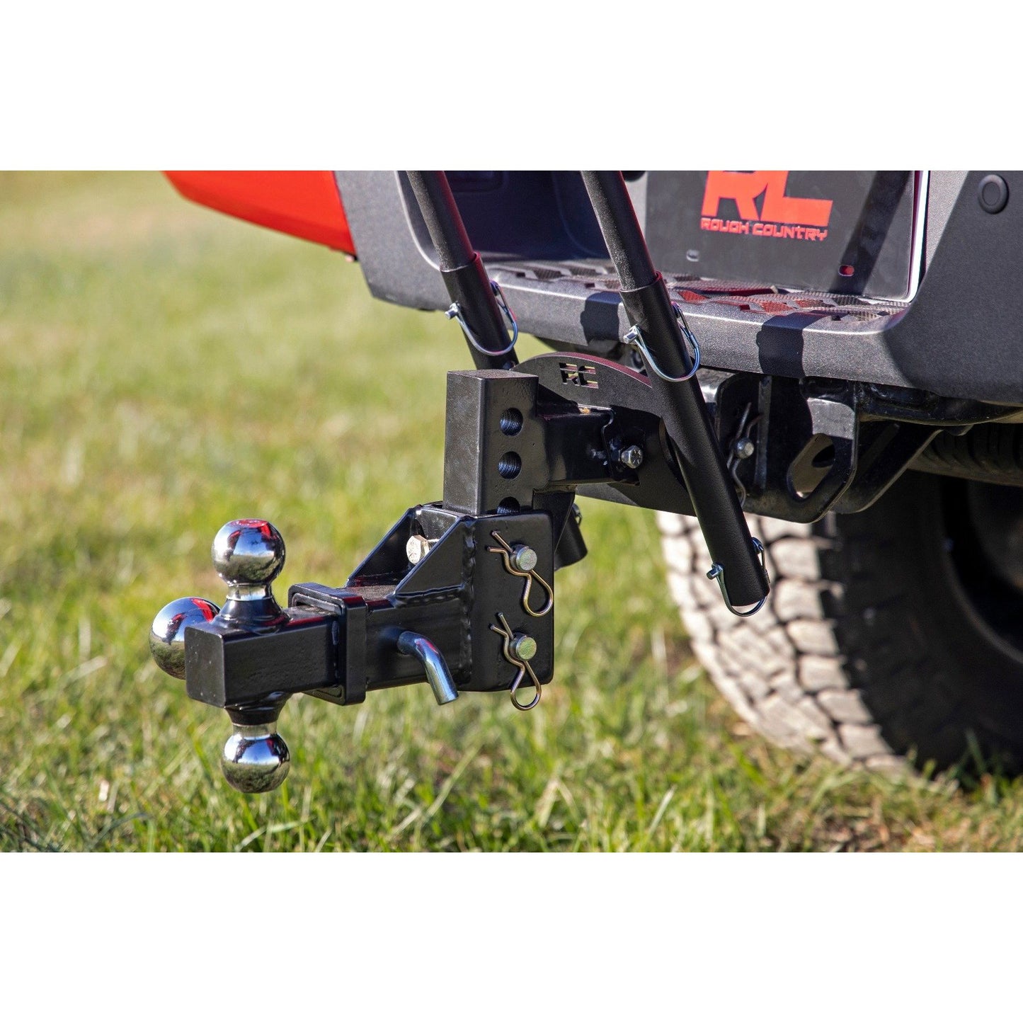 ROUGH COUNTRY Flag Pole Holder | Dual | 2 Inch Hitch | w/ Flag Poles | 117504