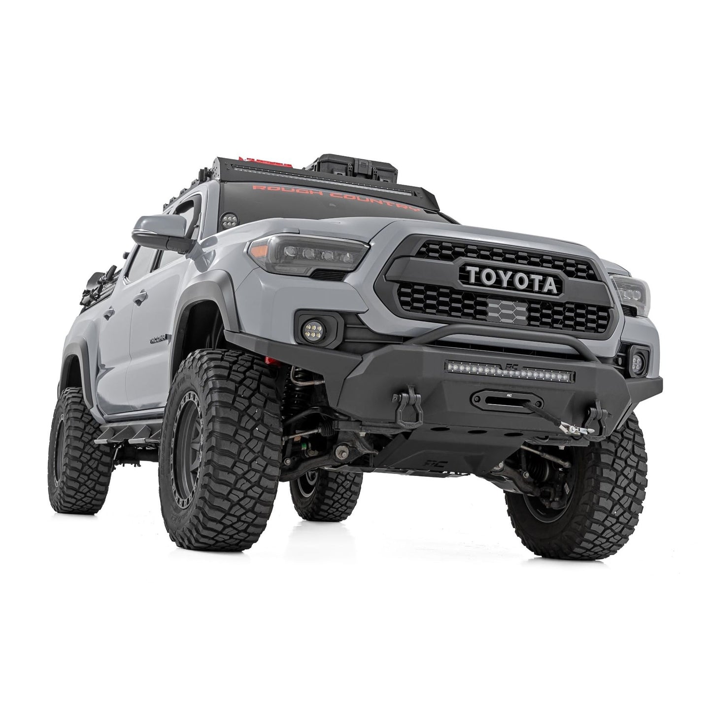 ROUGH COUNTRY | LED Fog Light Kit  3.5 Inch Round Black Series  Amber DRL  Toyota Tacoma (16-23) | 71095