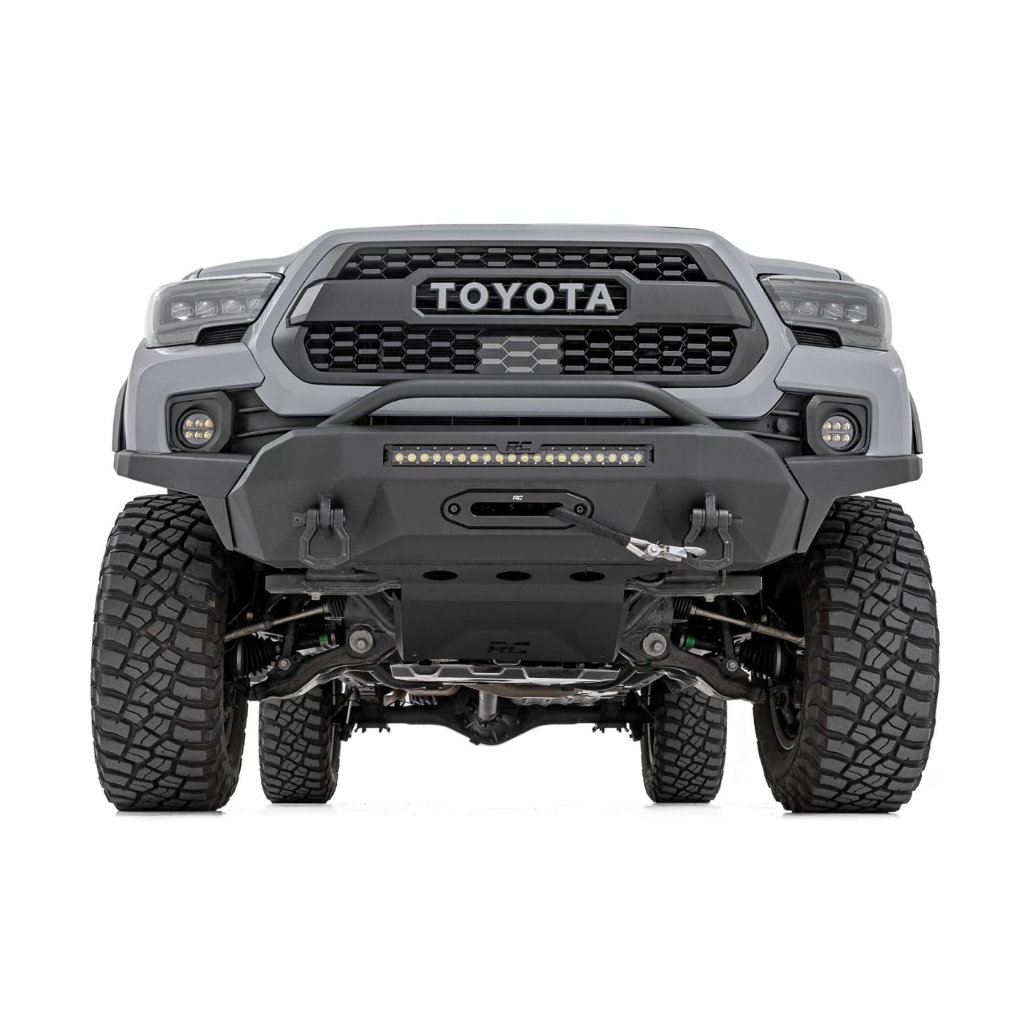 ROUGH COUNTRY | LED Fog Light Kit  3.5 Inch Round Black Series  Amber DRL  Toyota Tacoma (16-23) | 71095