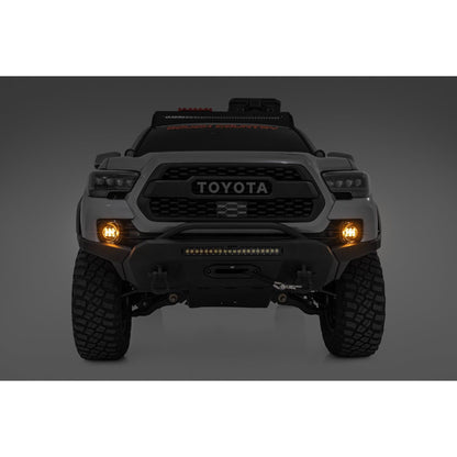 ROUGH COUNTRY | LED Fog Light Kit  3.5 Inch Round Black Series  Amber DRL  Toyota Tacoma (16-23) | 71095