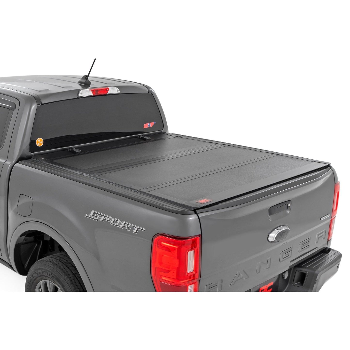 ROUGH COUNTRY Hard Tri-Fold Flip Up Bed Cover | 5' Bed | Ford Ranger 2WD/4WD (2019-2023) | 49220500