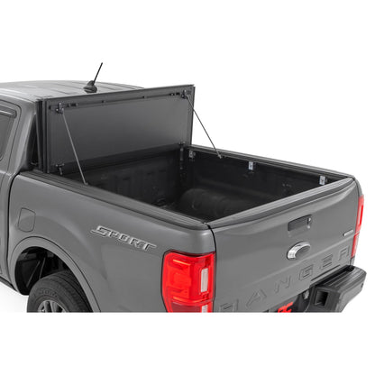ROUGH COUNTRY Hard Tri-Fold Flip Up Bed Cover | 5' Bed | Ford Ranger 2WD/4WD (2019-2023) | 49220500