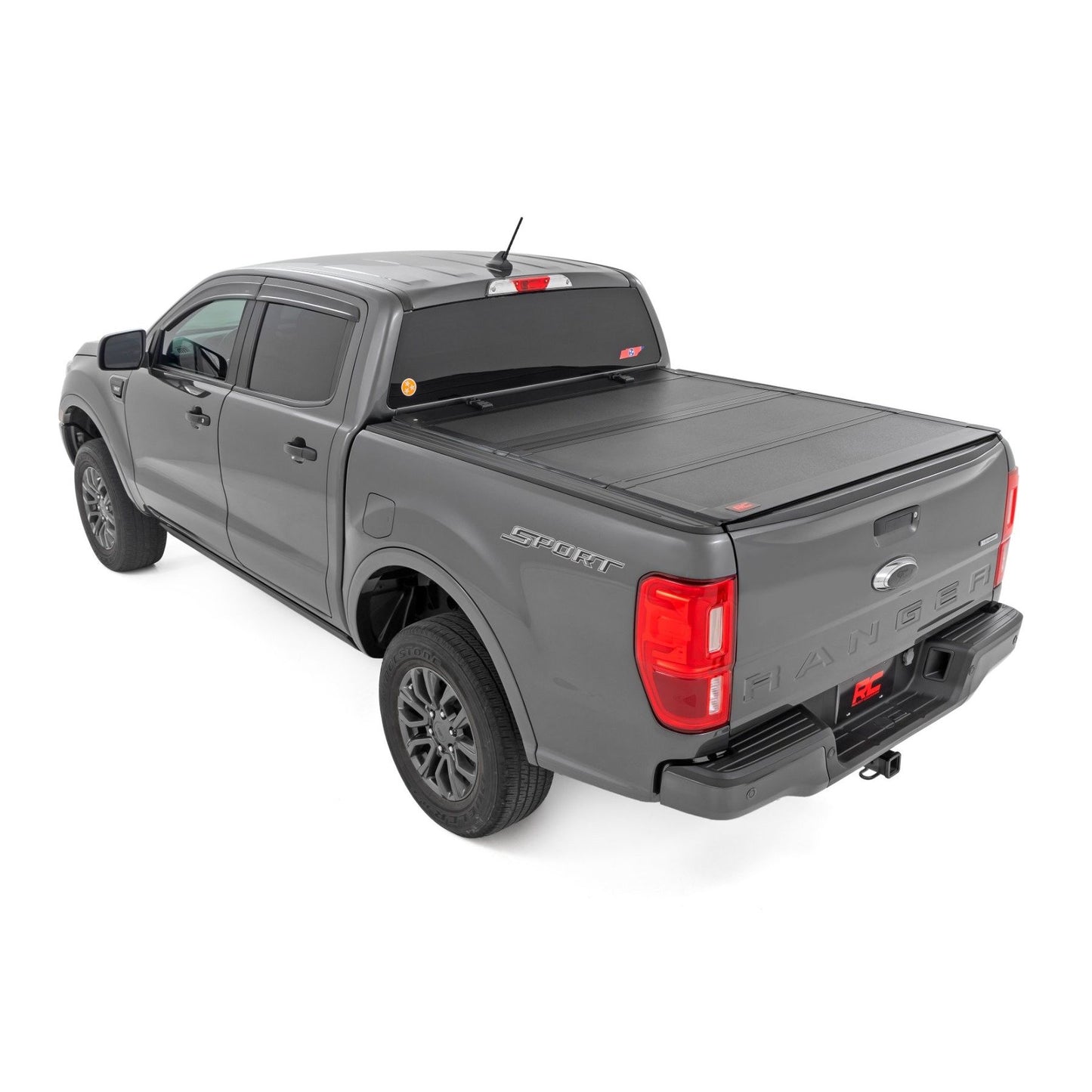 ROUGH COUNTRY Hard Tri-Fold Flip Up Bed Cover | 5' Bed | Ford Ranger 2WD/4WD (2019-2023) | 49220500