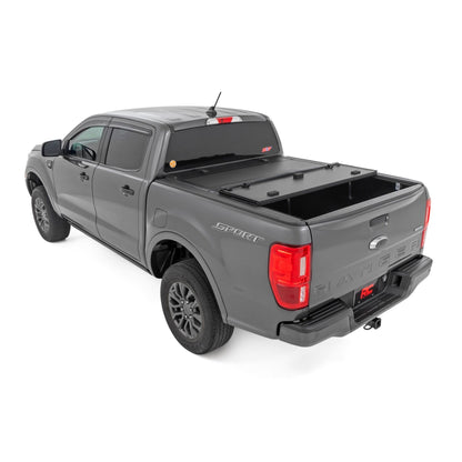 ROUGH COUNTRY Hard Tri-Fold Flip Up Bed Cover | 5' Bed | Ford Ranger 2WD/4WD (2019-2023) | 49220500