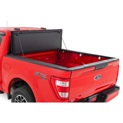 ROUGH COUNTRY | Hard Tri-Fold Flip Up Bed Cover  6'7" Bed  Ford F-150 2WD/4WD (2015-2020) | 49225650_A