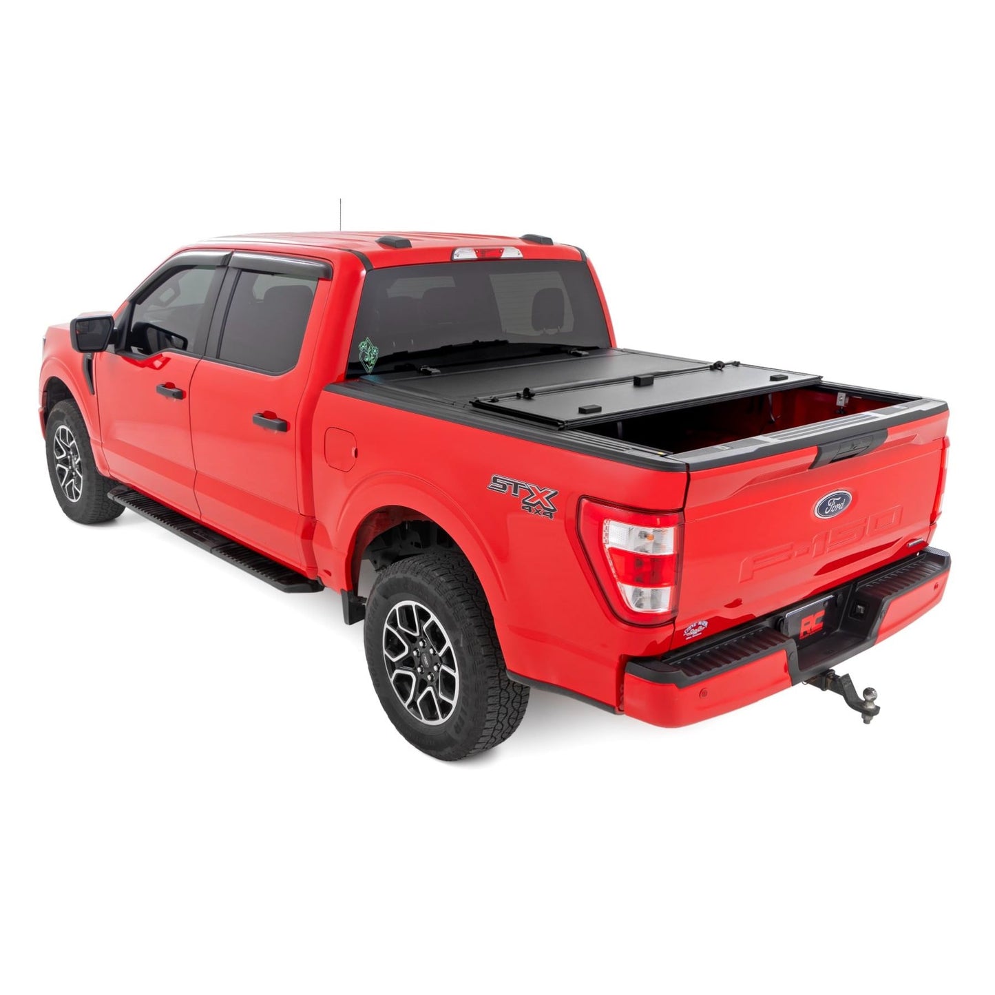ROUGH COUNTRY | Hard Tri-Fold Flip Up Bed Cover  6'7" Bed  Ford F-150 2WD/4WD (2015-2020) | 49225650_A
