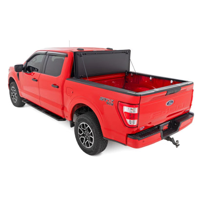 ROUGH COUNTRY | Hard Tri-Fold Flip Up Bed Cover  6'7" Bed  Ford F-150 2WD/4WD (2015-2020) | 49225650_A